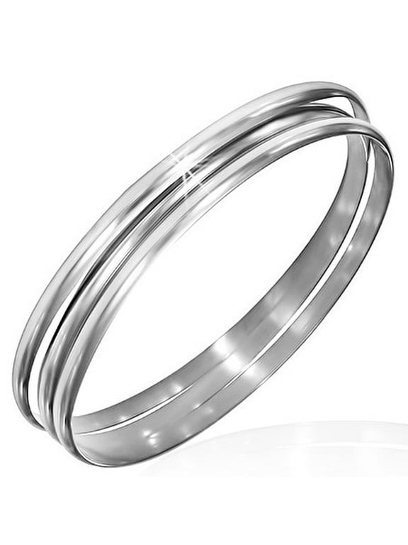 Stainless Steel Three Stackable Womens Bangle Bracelets