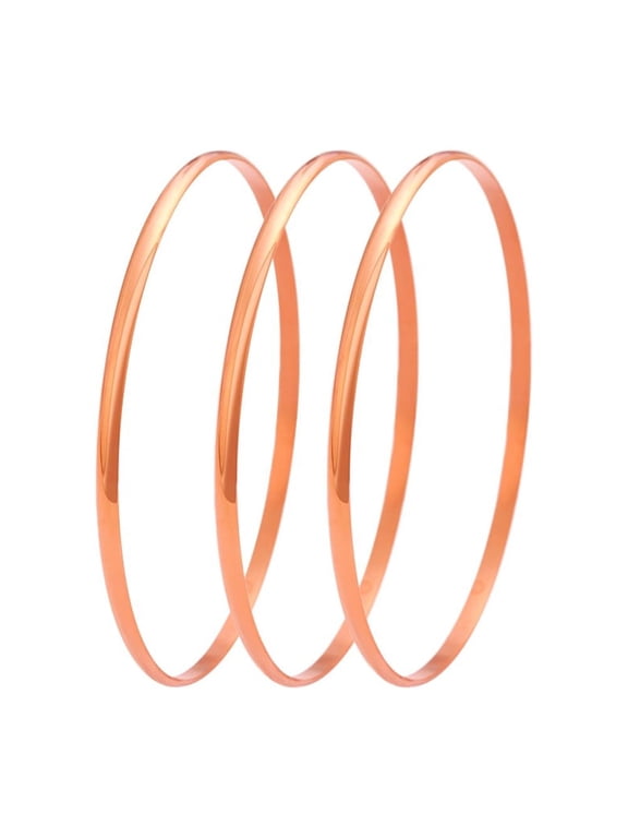 Stainless Steel Three Stackable Womens Bangle Bracelets