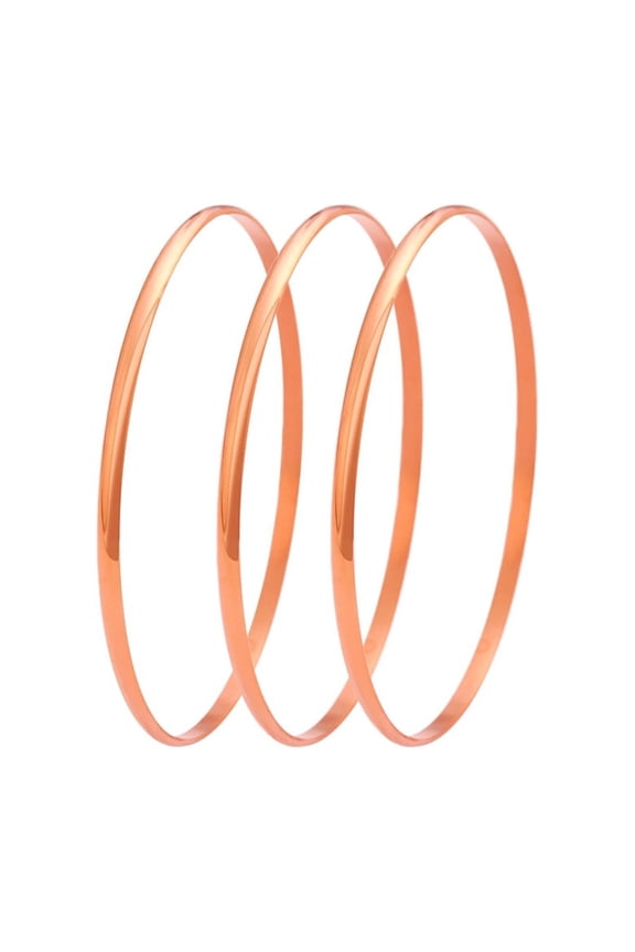 Stainless Steel Three Stackable Womens Bangle Bracelets