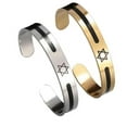 thumbnail image 1 of My Daily Styles Star of David Cuff Bracelet, Unisex Stainless Steel Bangles, Silver and Gold Colors, Religious Jewelry 2 Set, 1 of 7