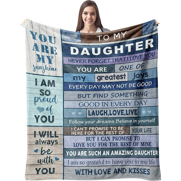 to My Daughter Gifts Blanket - Daughter Gift from Mom/Dad Blankets - Gifts for Grown Daughter - Daughter Gifts from Mother/Father - Mothers Day Birthday Gift Ideas for Daughter