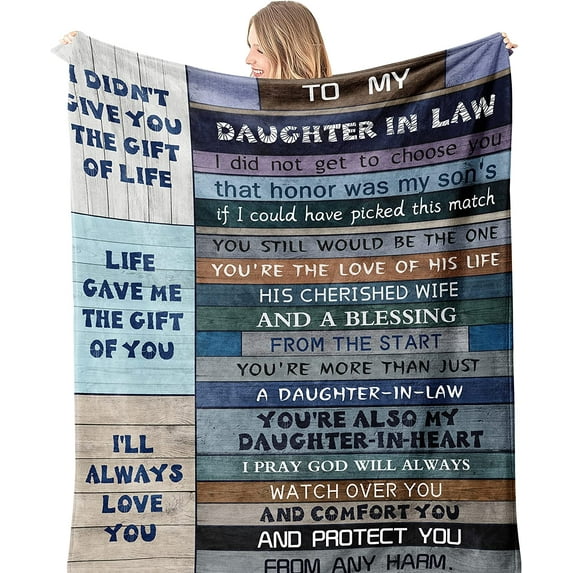 to My Daughter in Law Gifts, Daughter in Law Gift Ideas, Gifts for Daughter in Law, Future Daughter in Law, Mother''s Day, Valentine''s Day, Christmas Flannel Blanket Bed Warm Quilt 60x80 Inch