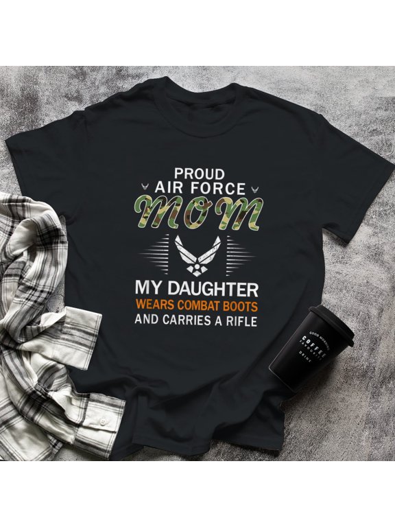 My Daughter Wears Combat Boots-Proud Air Force Mom Army (6), Medium, Black