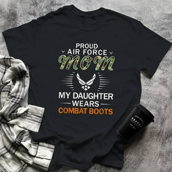 My Daughter Wears Combat Boots-Proud Air Force Mom Army (7), 2X-Large, Black
