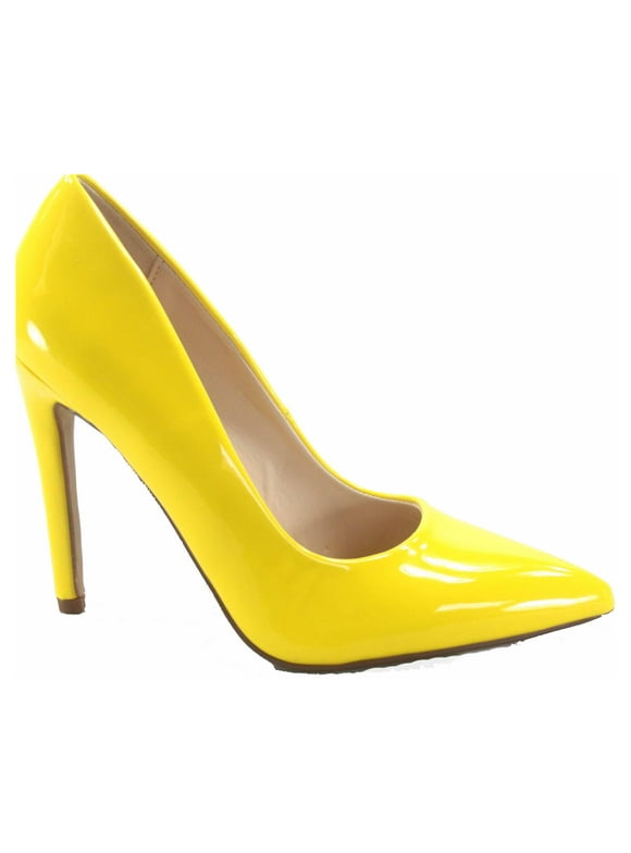 My Delicious Shoes Female Classic High Heel Adult Yellow, 6.5
