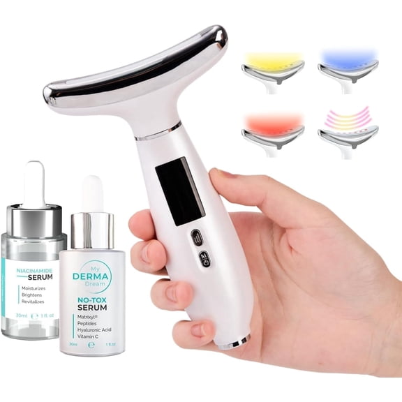 My Derma Dream MyoGlow PRO LED Arm, Neck & Face Massaging Device, Rechargeable, White