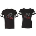 thumbnail image 1 of My Dog Cat Think I am Cool Matching Couple Cotton Jerseys (Men Black / Women Black) (Men XXL / Women L), 1 of 3
