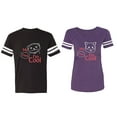 thumbnail image 1 of My Dog Cat Think I am Cool Matching Couple Cotton Jerseys (Men Black / Women Purple) (Men S / Women XXL), 1 of 3