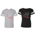 thumbnail image 1 of My Dog Cat Think I am Cool Matching Couple Cotton Jerseys (Men Heather / Women Black) (Men S / Women L), 1 of 3