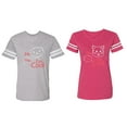 thumbnail image 1 of My Dog Cat Think I am Cool Matching Couple Cotton Jerseys (Men Heather / Women Pink) (Men S / Women XXL), 1 of 3