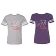 thumbnail image 1 of My Dog Cat Think I am Cool Matching Couple Cotton Jerseys (Men Heather / Women Purple) (Men XXXL / Women XXL), 1 of 3