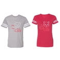 thumbnail image 1 of My Dog Cat Think I am Cool Matching Couple Cotton Jerseys (Men Heather / Women Red) (Men M / Women M), 1 of 3