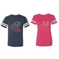 thumbnail image 1 of My Dog Cat Think I am Cool Matching Couple Cotton Jerseys (Men Navy / Women Pink) (Men XXL / Women S), 1 of 3