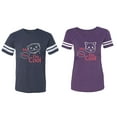 thumbnail image 1 of My Dog Cat Think I am Cool Matching Couple Cotton Jerseys (Men Navy / Women Purple) (Men M / Women L), 1 of 3