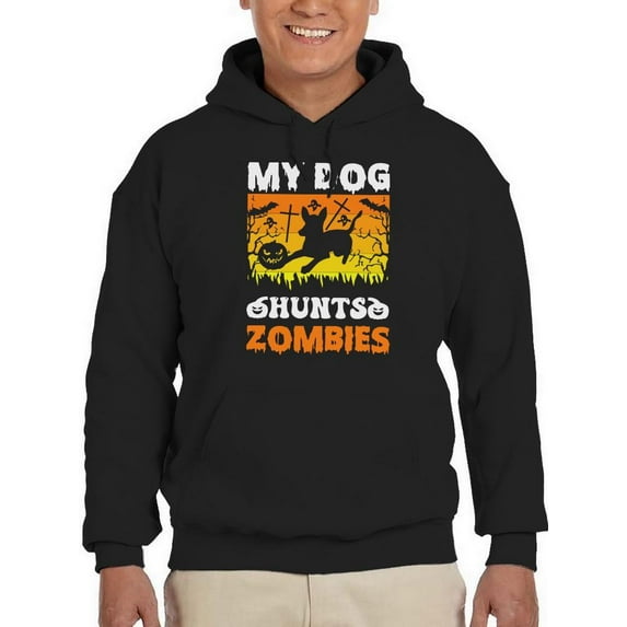 My Dog Hunts Zombies Hoodie Men -Image by Shutterstock, Male x-Large