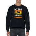 thumbnail image 1 of My Dog Hunts Zombies Sweatshirt Men -Image by Shutterstock, Male Large, 1 of 4