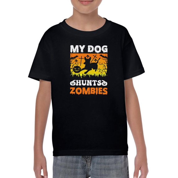 My Dog Hunts Zombies T-Shirt Juniors -Image by Shutterstock, Medium