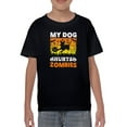 thumbnail image 1 of My Dog Hunts Zombies T-Shirt Juniors -Image by Shutterstock,  Small, 1 of 4