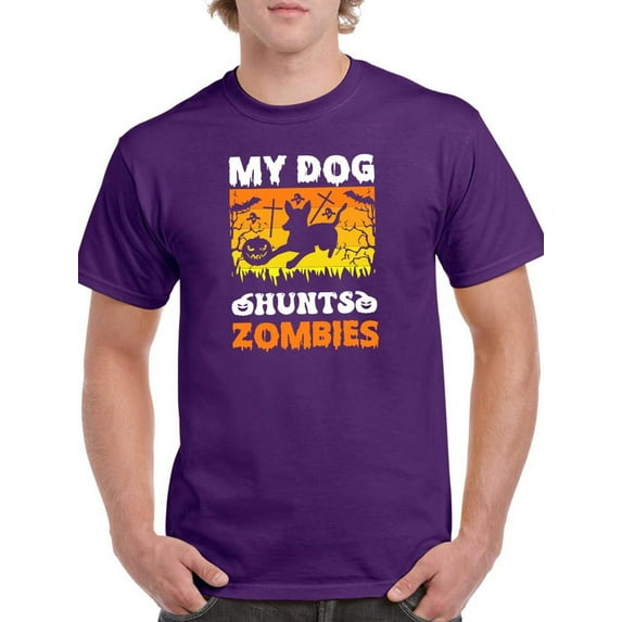 My Dog Hunts Zombies T-Shirt Men -Image by Shutterstock, Male Large