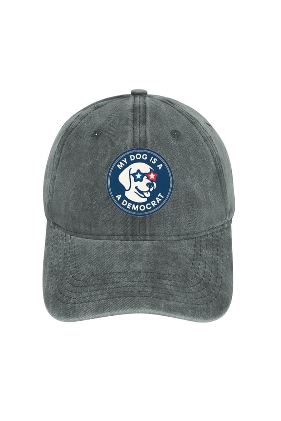 My Dog Is A Democrat Gray Classic Unisex Cotton Adjustable Baseball Cap – Plain Dad Hat