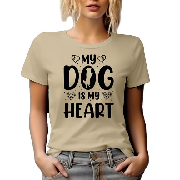 My Dog Is My Heart, Fur Parent or Pet Owner, Tan T-Shirt, Small