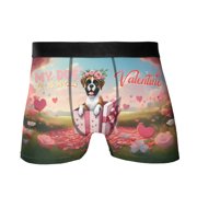 My Dog Is My Valentine Cute Boxer in Gift Box All Over Print Boxer Briefs Underwear for Men Dad Boxers Dog Lover Gifts Idea - 3006