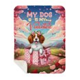 thumbnail image 1 of My Dog Is My Valentine Cute Brittany Spaniel in Gift Box Cozy Sherpa Blanket Brittany Dog Lover Gifts Idea Warm Soft Throw Blanket - 3006, 1 of 5