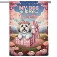 thumbnail image 1 of My Dog Is My Valentine Cute Havanese in Gift Box House Flag 28x40in Double Sided Havanese Dog Lover Gifts Idea Outdoor Decor - 3006, 1 of 5