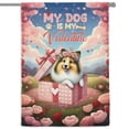 thumbnail image 1 of My Dog Is My Valentine Cute Shetland Sheepdog in Gift Box House Flag 28x40in Double Sided Sheltie Dog Lover Gifts Outdoor Decor - 3006, 1 of 5