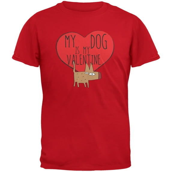 My Dog Is My Valentine Red Youth T-Shirt