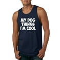thumbnail image 1 of My Dog Thinks I'm Cool Funny Dog Lover Dog Lover Mens Graphic Tank Top, Navy, Small, 1 of 3
