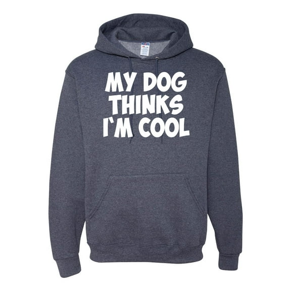 My Dog Thinks I'm Cool Funny Dog Lover Dog Lover Unisex Graphic Hoodie Sweatshirt, Vintage Heather Navy, Medium