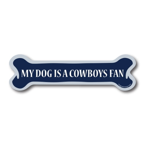 My Dog is a Cowboys Fan Dog Bone Car Magnet - 2 x 7" Dog Bone Decal Heavy Duty for Car Truck SUV Waterproof …