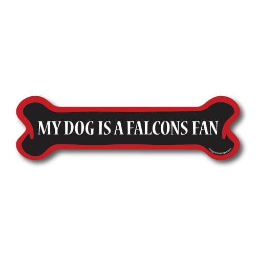 My Dog is a Falcons Fan Dog Bone Car Magnet - 2 x 7" Dog Bone Decal Heavy Duty for Car Truck SUV Waterproof …