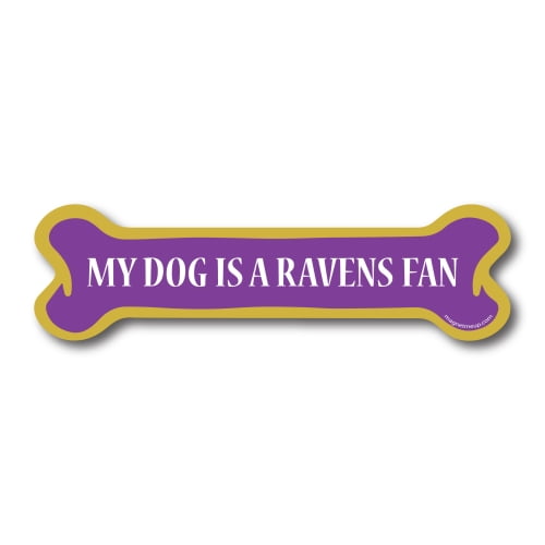My Dog is a Ravens Fan Dog Bone Car Magnet - 2 x 7" Dog Bone Decal Heavy Duty for Car Truck SUV Waterproof …