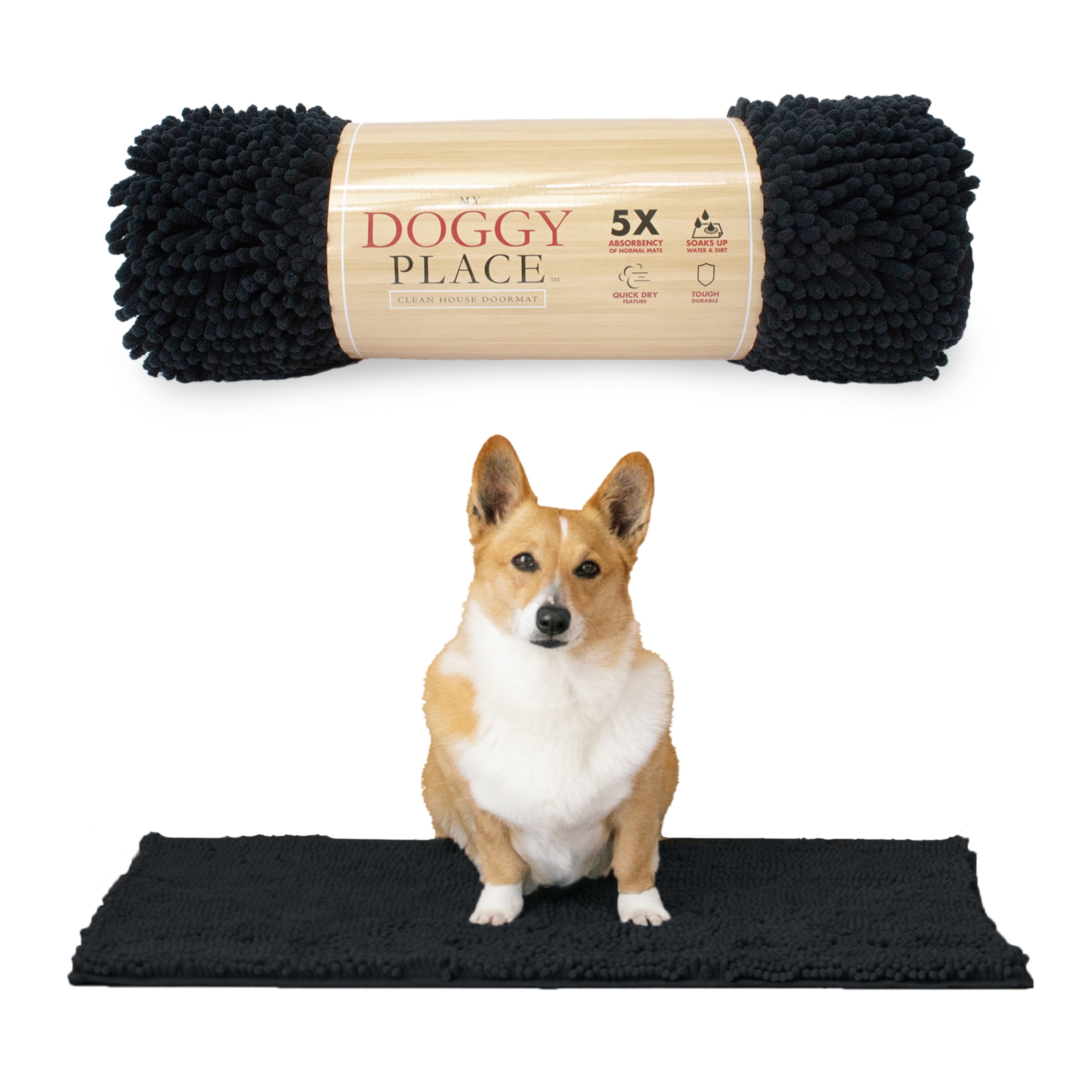 Dog Door Mat, Ultra Absorbent Dog Mat, Waterproof Dog Bowl Mat, Washable  Rugs for Pets, Door Mats for Entry, Back Door, Mud Room, Garage Floor –  Puppy