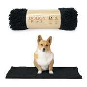 My Doggy Place Dog Mat for Muddy Paws, Washable Dog Dog Mat, Black