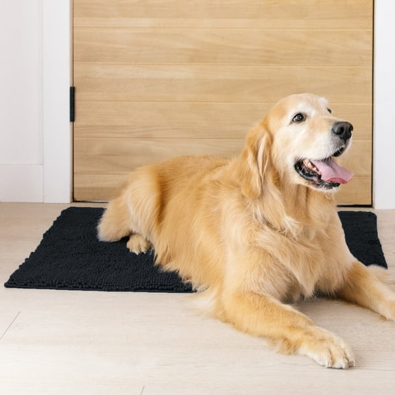 My Doggy Place Dog Mat for Muddy Paws, Washable Dog Dog Mat, Black
