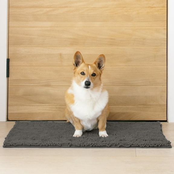 My Doggy Place Dog Mat for Muddy Paws, Washable Dog Door Mat, Ash, M