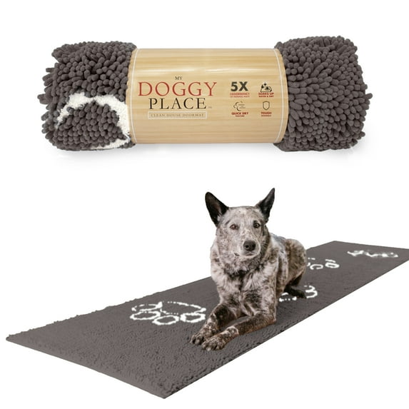 My Doggy Place Dog Mat for Muddy Paws, Washable Dog Door Mat, Ash, Runner