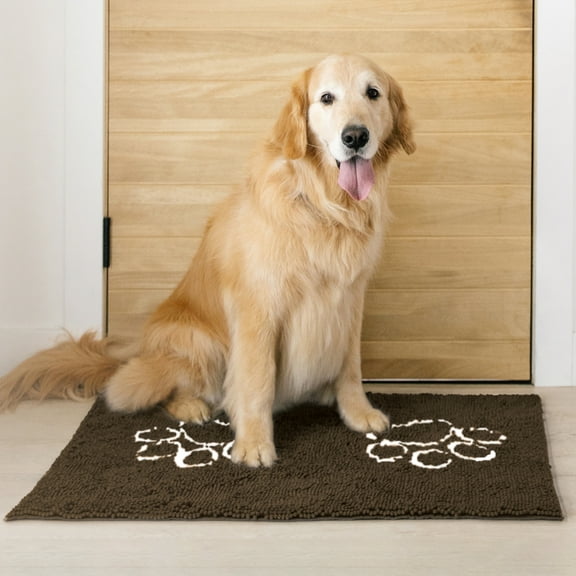 My Doggy Place Dog Mat for Muddy Paws, Washable Dog Door Mat, Brown, L