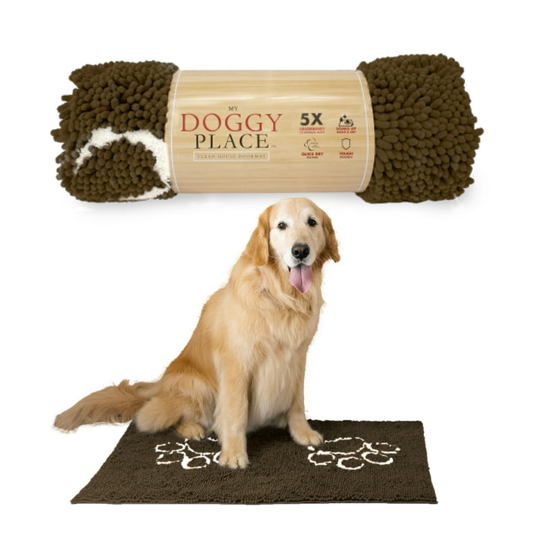 My Doggy Place Dog Mat for Muddy Paws, Washable Dog Door Mat, Oatmeal, L 