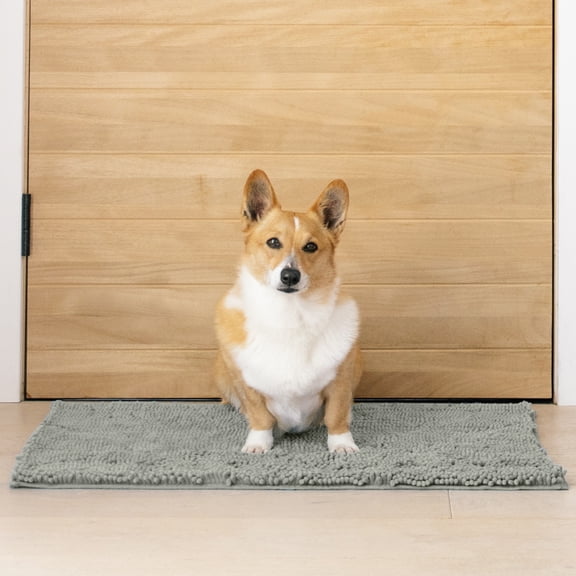 My Doggy Place Dog Mat for Muddy Paws, Washable Dog Door Mat, Light Gray, M