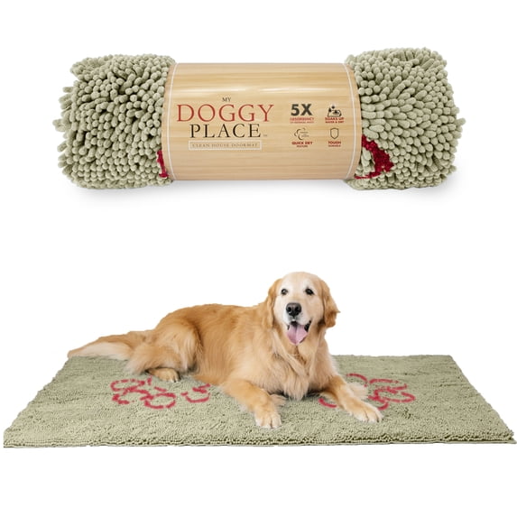 My Doggy Place Dog Mat for Muddy Paws, Washable Dog Door Mat, Outmeal, Runner, XL