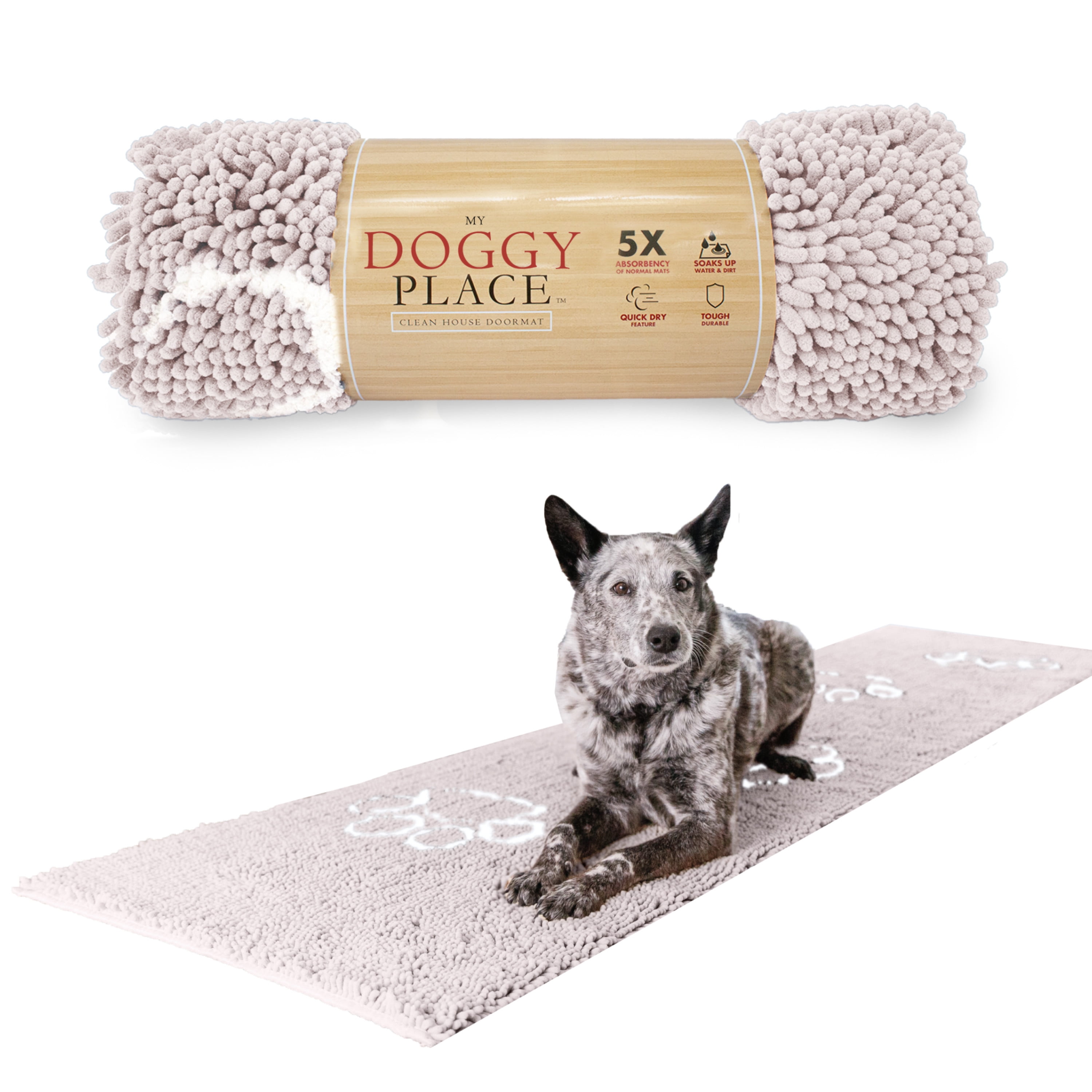 My Doggy Place Dog Mat for Muddy Paws, Washable Dog Door Mat, Pink