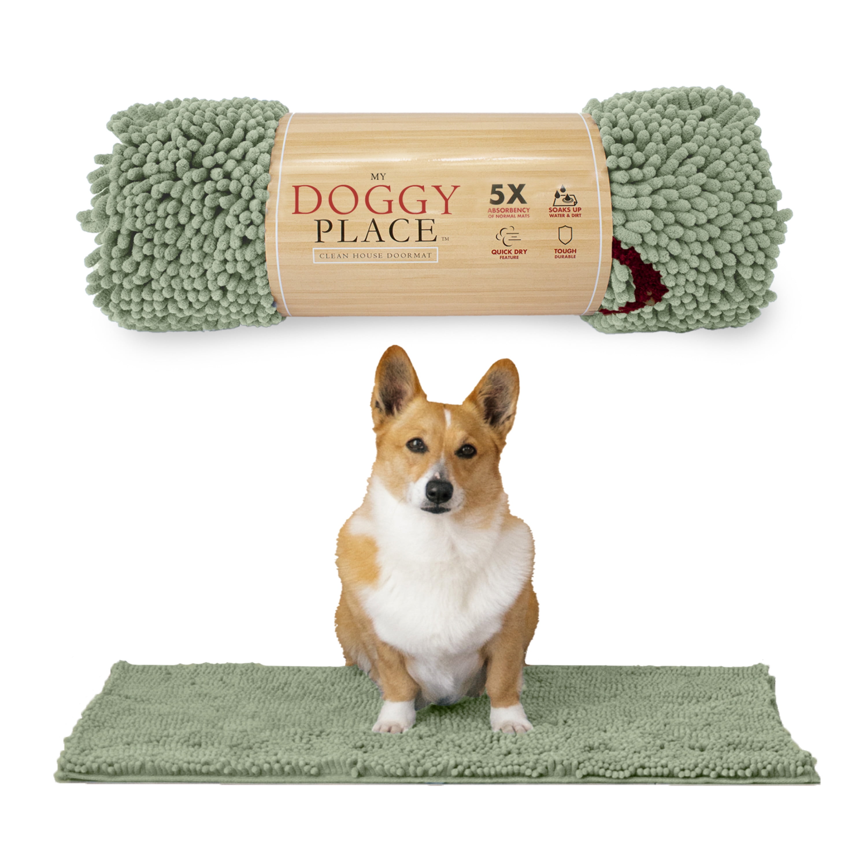 Paw Print Pet Feeding Mat For Dogs, Absorbent Quick Dry Dog Bowl