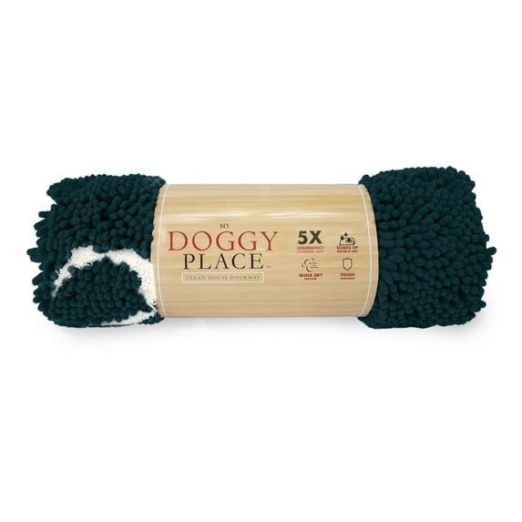My Doggy Place Dog Mat for Muddy Paws, Washable Dog Door Mat, Teal, L