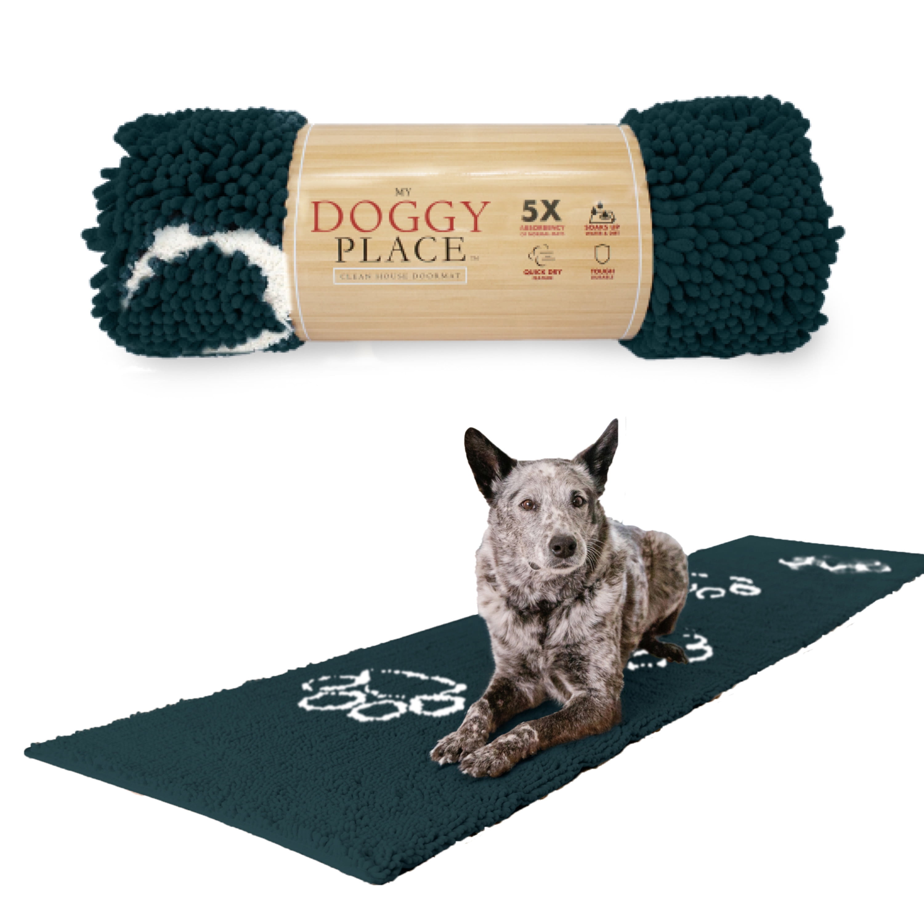OLANLY Dog Door Mat for Muddy Paws, Absorbs Moisture and Dirt