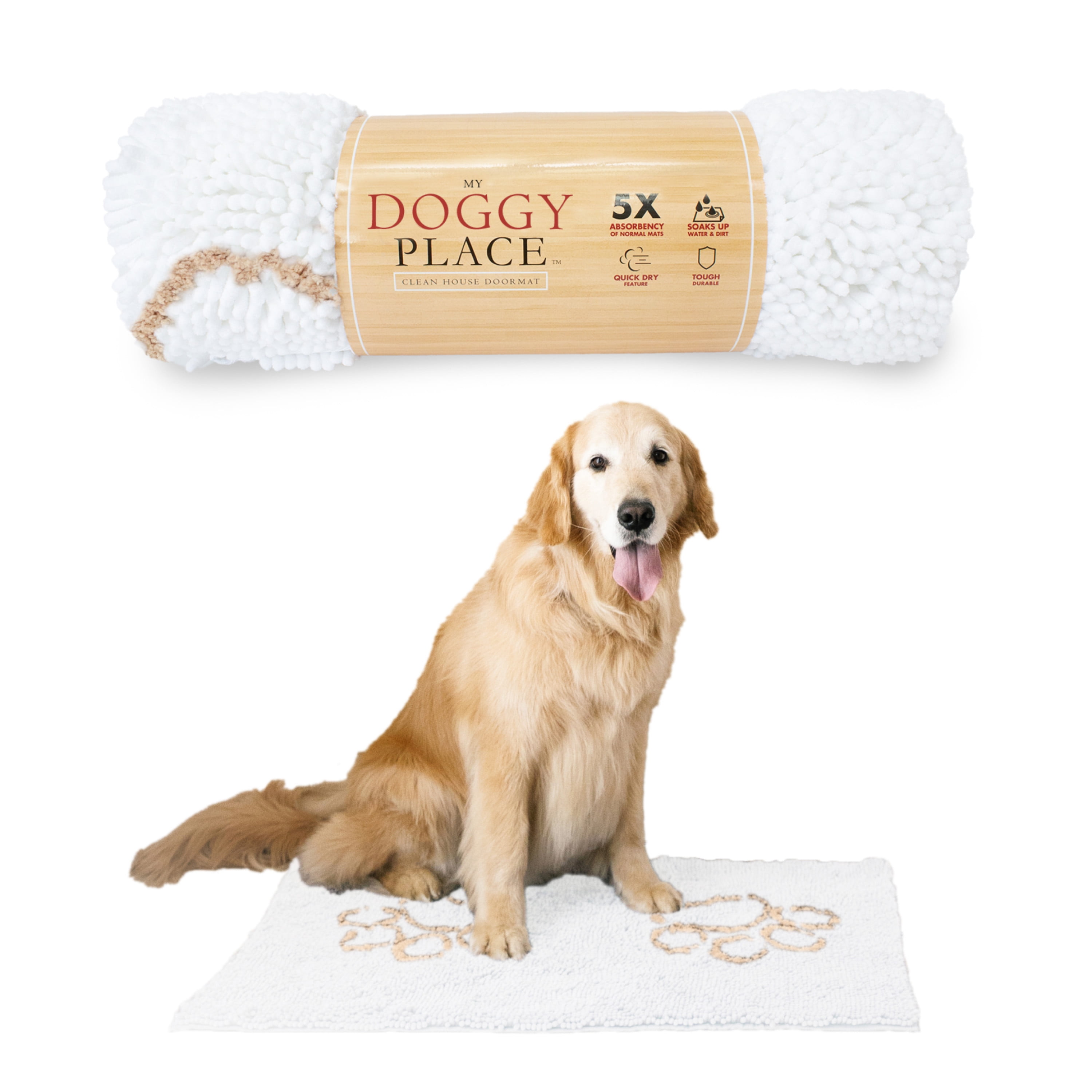 My Doggy Place - Ultra Absorbent Microfiber Dog Door Mat, Durable, Quick Drying, Washable, Prevent Mud Dirt, Keep Your House Clean (Sizes: Medium