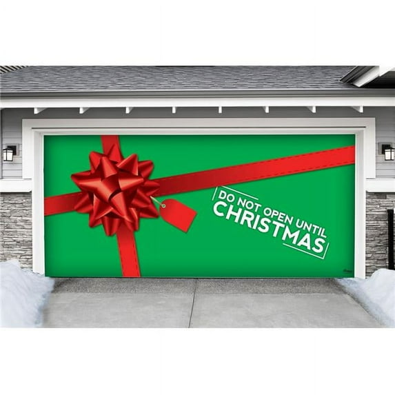 My Door Decor 285905XMAS-021 7 x 16 ft. Dont Open Until Xmas Christmas Door Mural Sign Car Garage Banner Decor, Multi Color